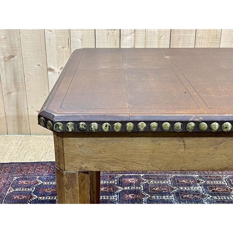 Vintage Art Deco walnut desk table, 1930