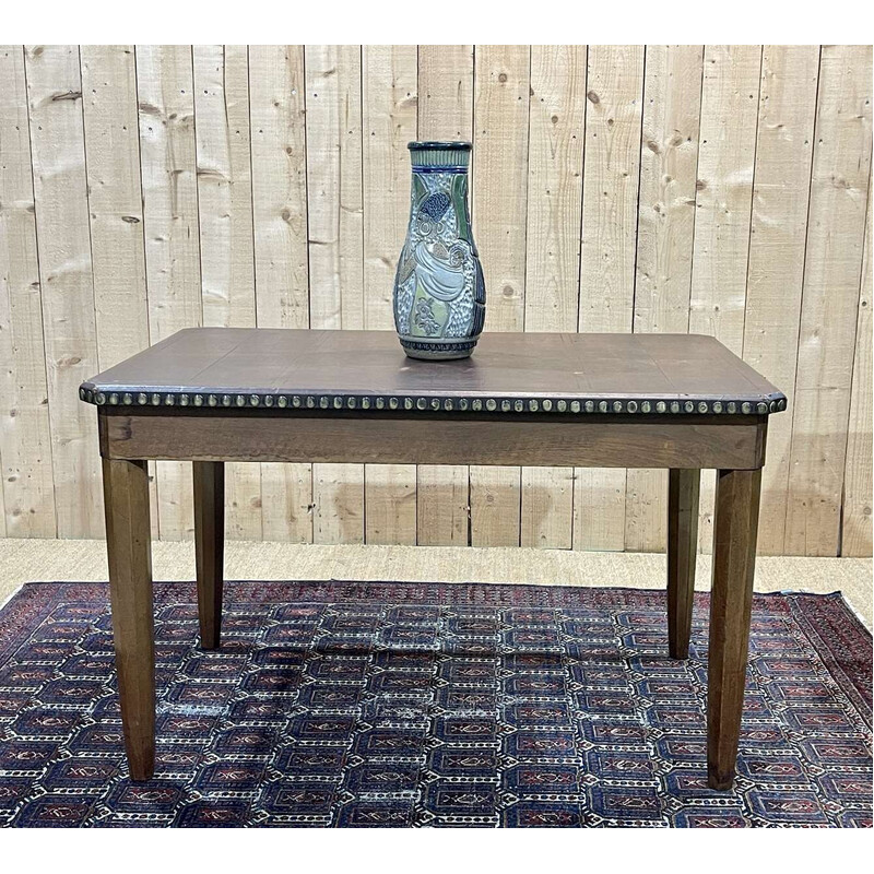 Vintage Art Deco walnut desk table, 1930