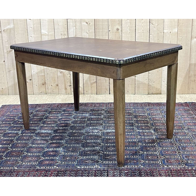 Vintage Art Deco walnut desk table, 1930