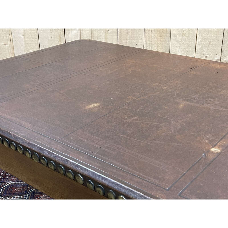 Vintage Art Deco walnut desk table, 1930