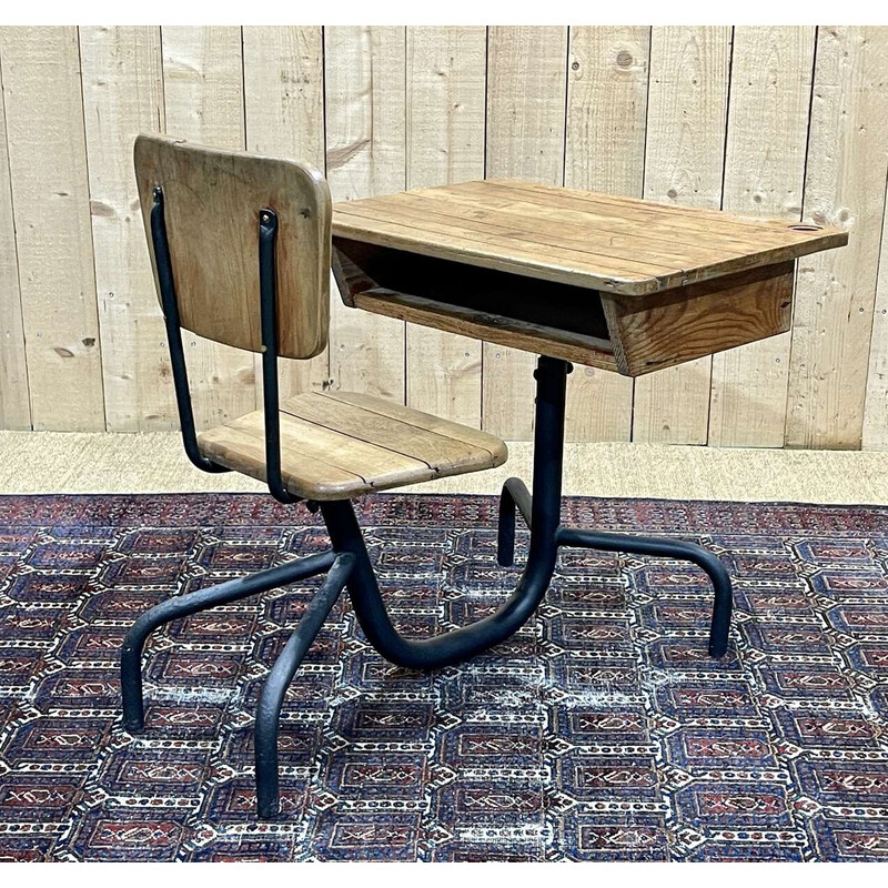 Vintage school desk by Jean Prouvé for Morice, 1930