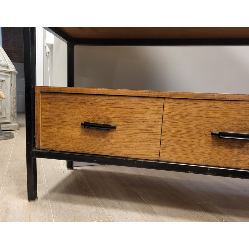 Vintage teak wood storage cabinet