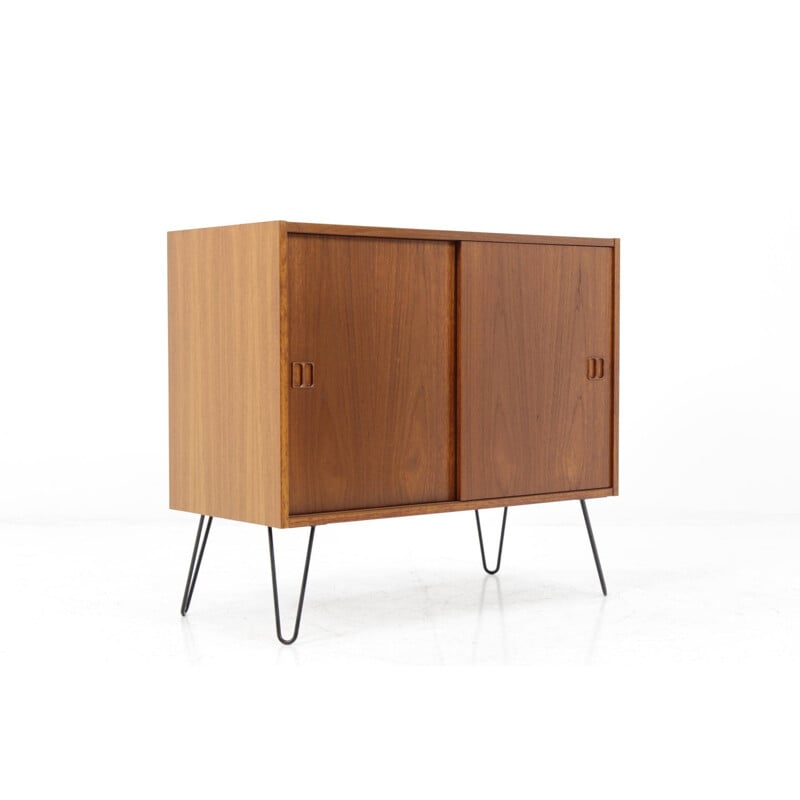 Upcycled mid-century Danish teak sideboard with hairpin legs - 1960s 