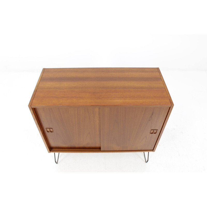 Upcycled mid-century Danish teak sideboard with hairpin legs - 1960s 