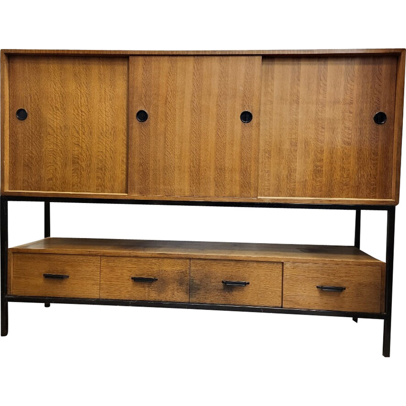 Vintage teak wood storage cabinet