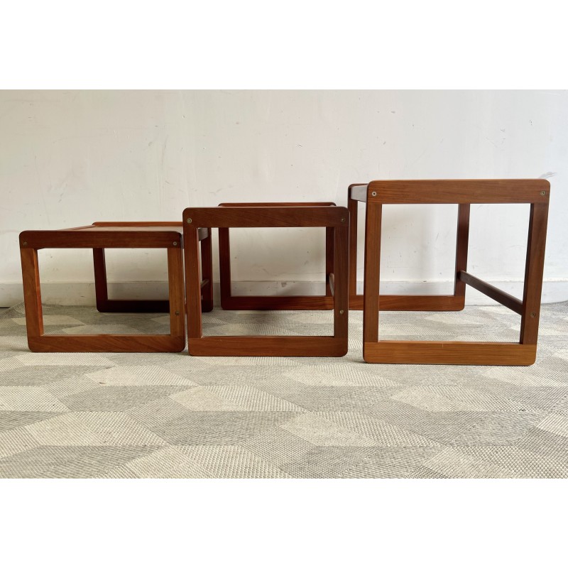 Vintage tiled and teak nesting tables