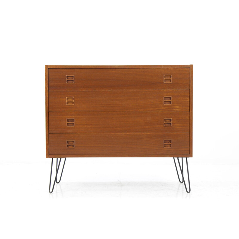 Upcycled Danish teak chest of drawers and metal legs - 1960s. 