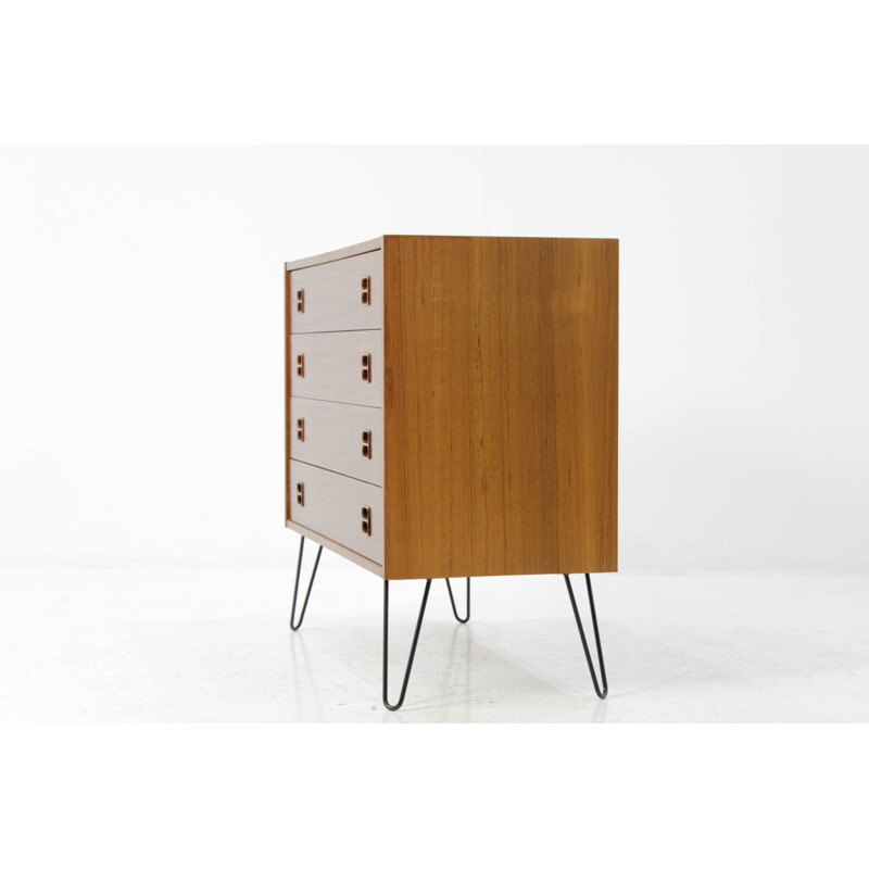 Upcycled Danish teak chest of drawers and metal legs - 1960s. 