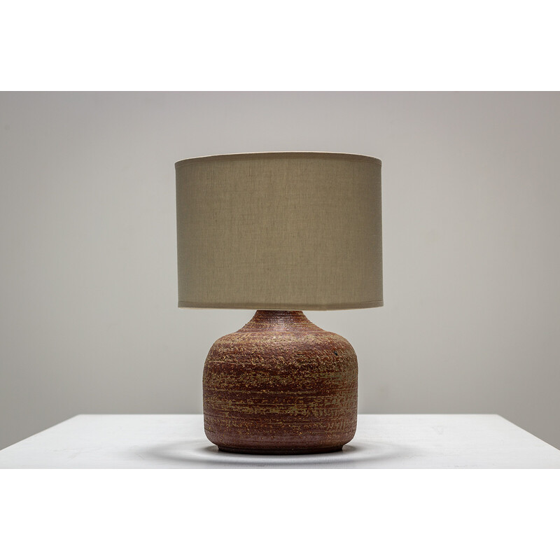 Vintage table lamp cooked by oxidation by Jacques Pouchain, 1960