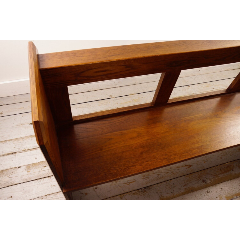 Vintage oak church pew