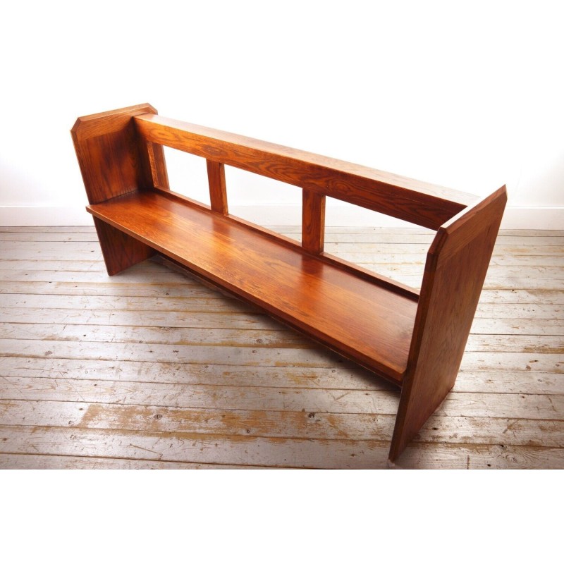 Vintage oak church pew