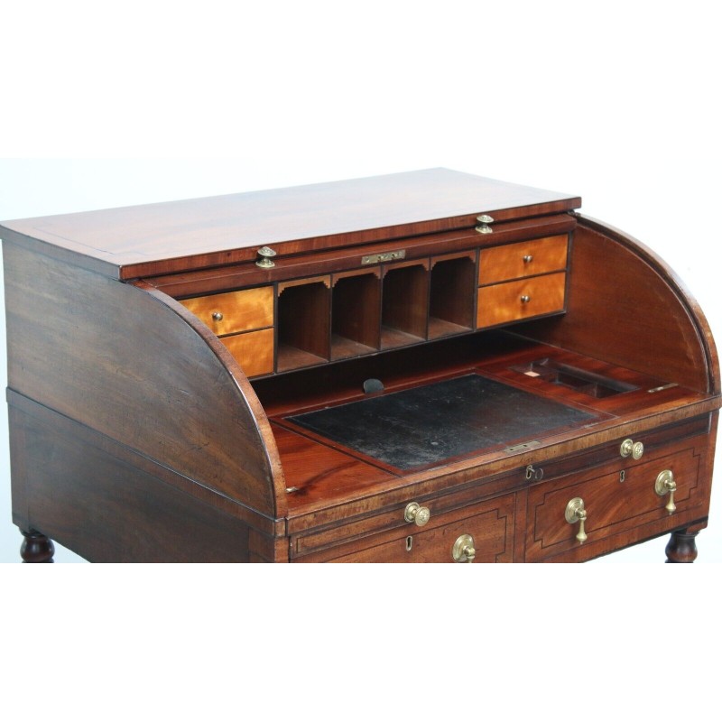 Bureau tambour vintage en acajou