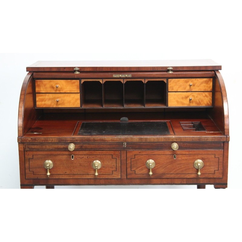 Bureau tambour vintage en acajou