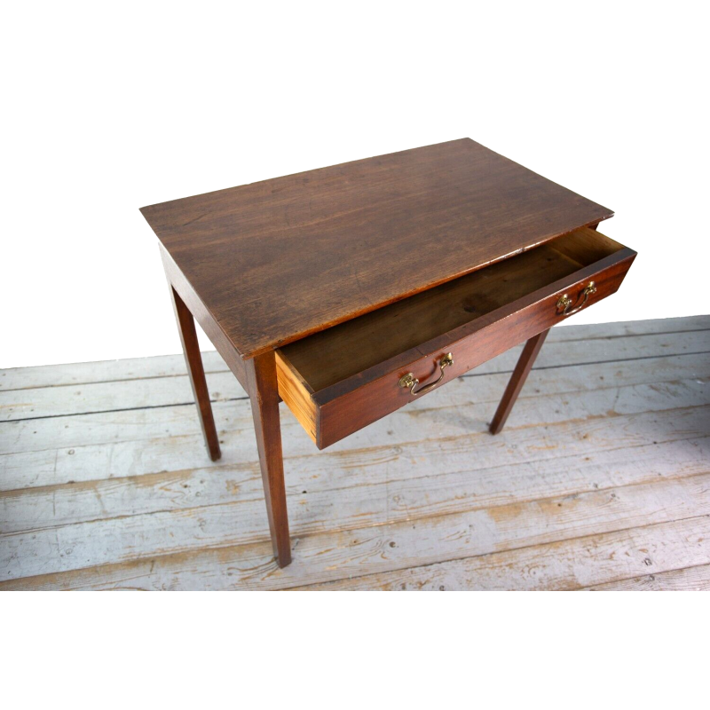 Vintage oak side table with drawer, England