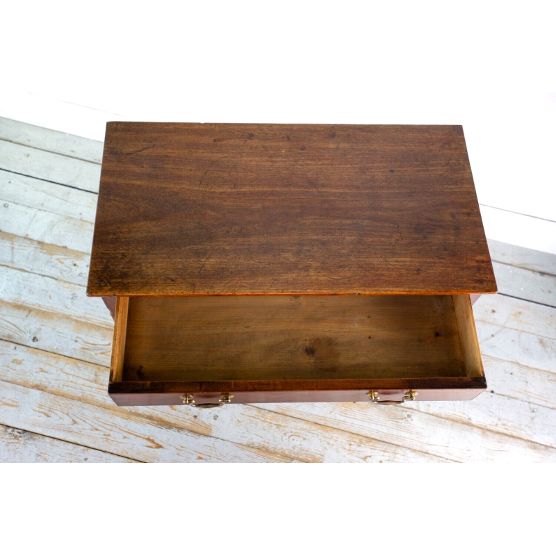 Vintage oak side table with drawer, England