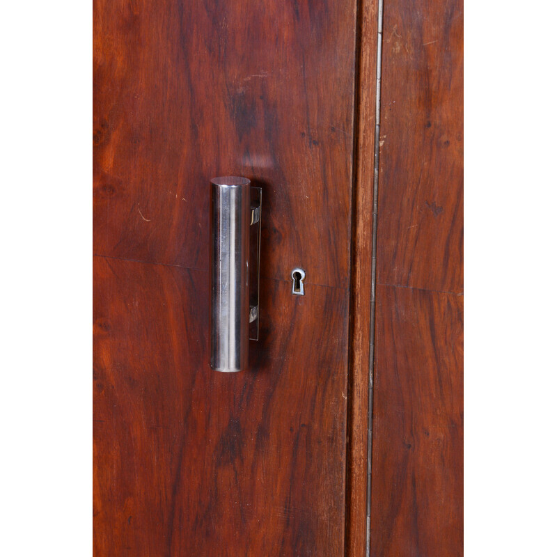 Vintage Bauhaus walnut and chrome cabinet by Hynek Gottwald, Czechoslovakia 1930