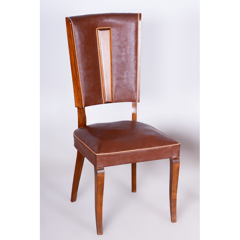 Par de cadeiras de faia Art Deco vintage de Jules Leleu, França 1920
