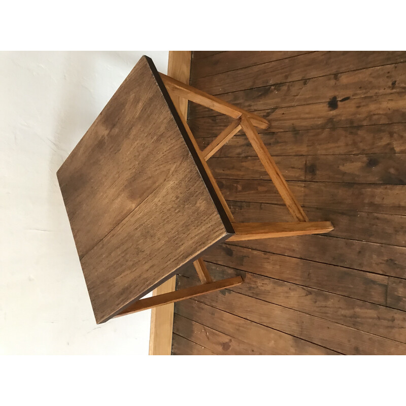 Vintage nesting tables in oak wood, 1950