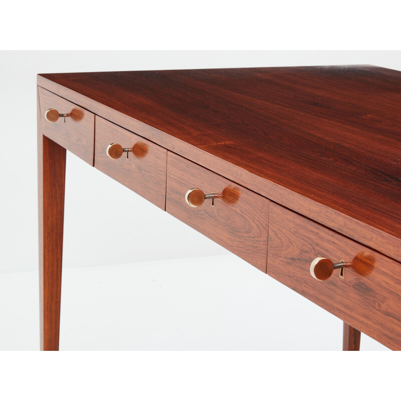 Vintage rosewood desk by Severin Hansen for Haslev, Denmark 1960