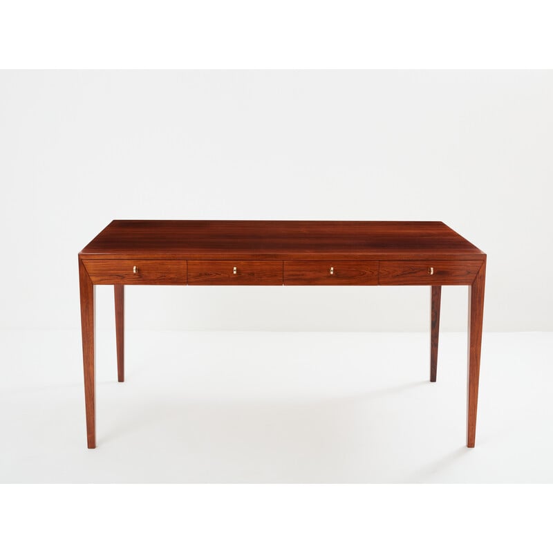 Vintage rosewood desk by Severin Hansen for Haslev, Denmark 1960