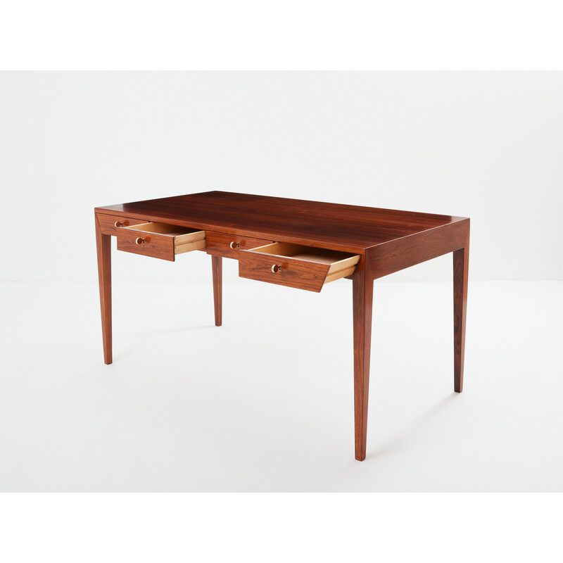 Vintage rosewood desk by Severin Hansen for Haslev, Denmark 1960