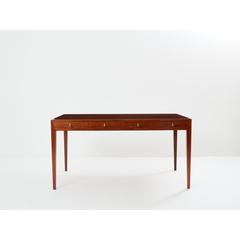 Vintage rosewood desk by Severin Hansen for Haslev, Denmark 1960