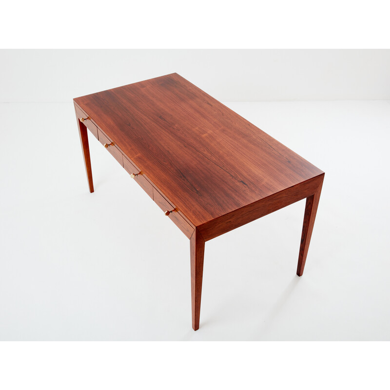 Vintage rosewood desk by Severin Hansen for Haslev, Denmark 1960