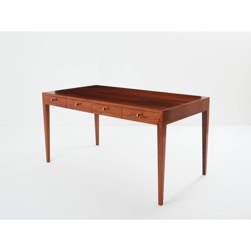 Vintage rosewood desk by Severin Hansen for Haslev, Denmark 1960