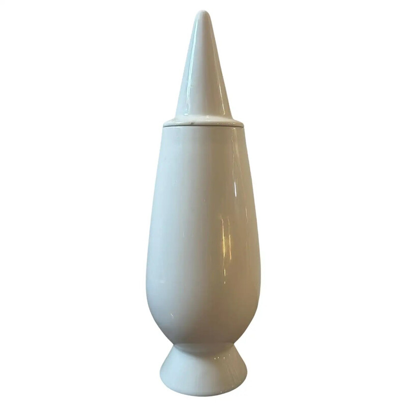 Vase vintage en porcelaine blanche par Alessandro Mendini pour Alessi Tendentse, Italie 1990