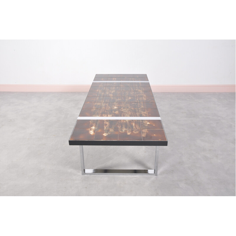 Coffee Table with Ceramic Tile Top by Julien Belarti - 1960s