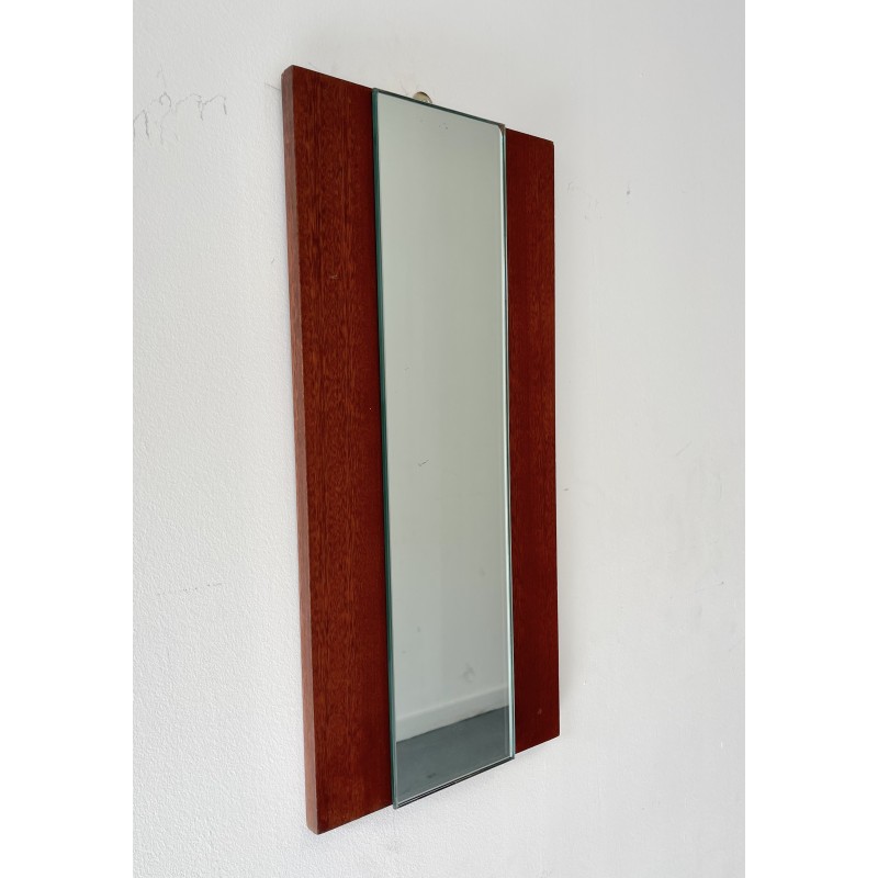 Vintage rectangular teak frame mirror, 1970