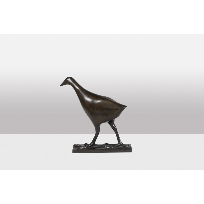 Sculpture vintage « Poule d’eau » en bronze par François Pompon pour Fonderie Valsuani, 2006