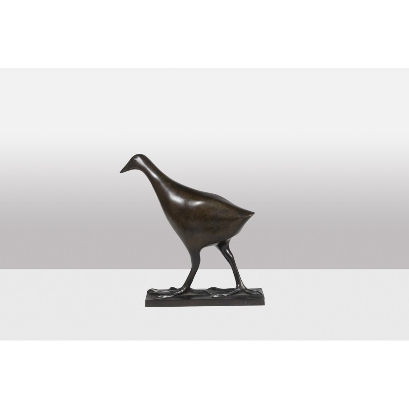 Vintage bronze “Moorhen” sculpture by François Pompon for Fonderie Valsuani, 2006