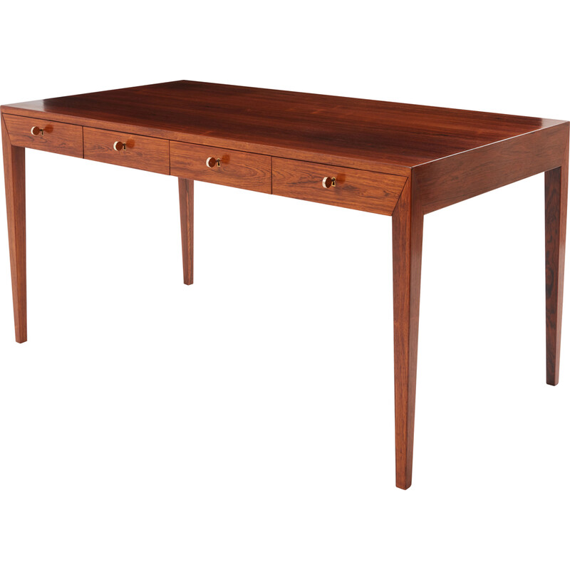 Vintage rosewood desk by Severin Hansen for Haslev, Denmark 1960