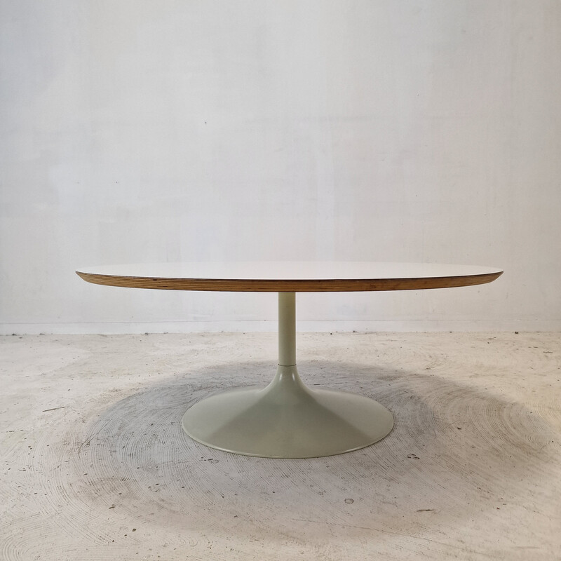 Vintage "Circle" coffee table in white veneered wood by Pierre Paulin for Artifort, 1970