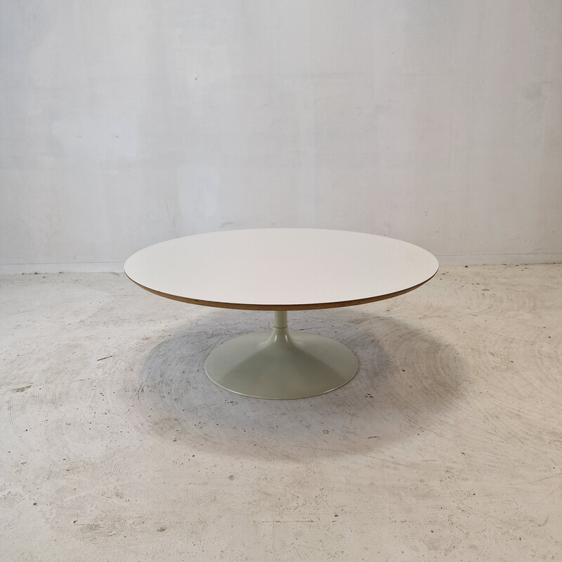 Mesa de centro "Circle" vintage em madeira folheada a branco de Pierre Paulin para Artifort, 1970