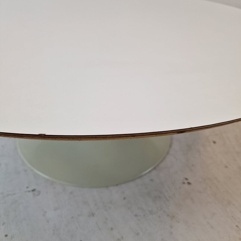 Vintage "Circle" coffee table in white veneered wood by Pierre Paulin for Artifort, 1970