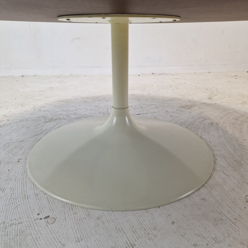 Mesa de centro "Circle" vintage em madeira folheada a branco de Pierre Paulin para Artifort, 1970