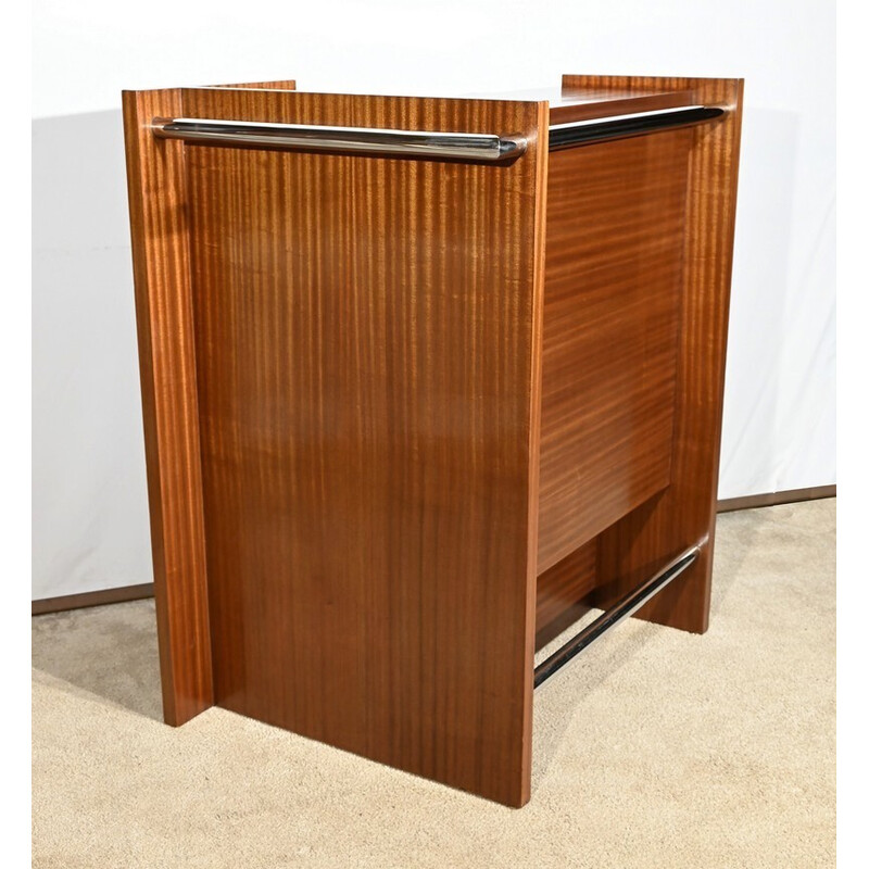 Vintage apartment bar in sapele mahogany veneer, 1940