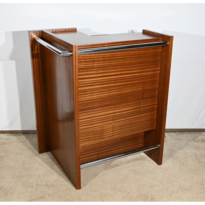 Vintage apartment bar in sapele mahogany veneer, 1940