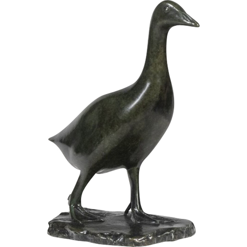 Vintage “Goose” bronze sculpture by François Pompon for Atelier Valsuani, 2006