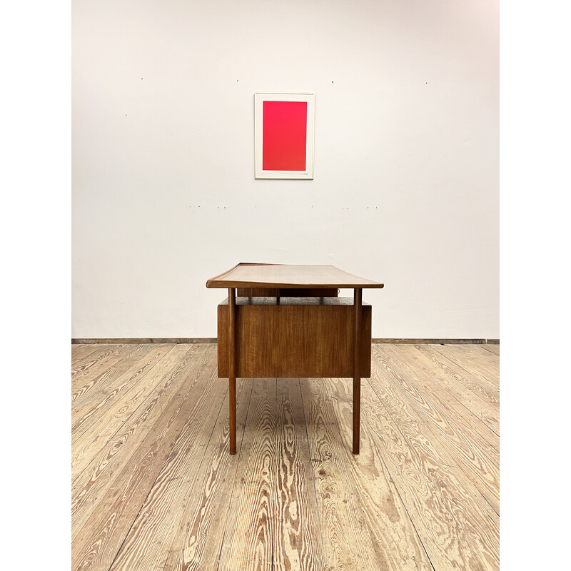 Vintage teak wood desk by Peter Løvig Nielsen for Hedensted Møbelfabrik, Denmark 1972