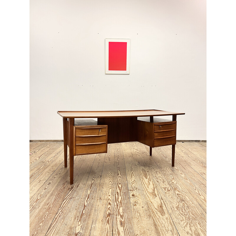 Vintage teak wood desk by Peter Løvig Nielsen for Hedensted Møbelfabrik, Denmark 1972