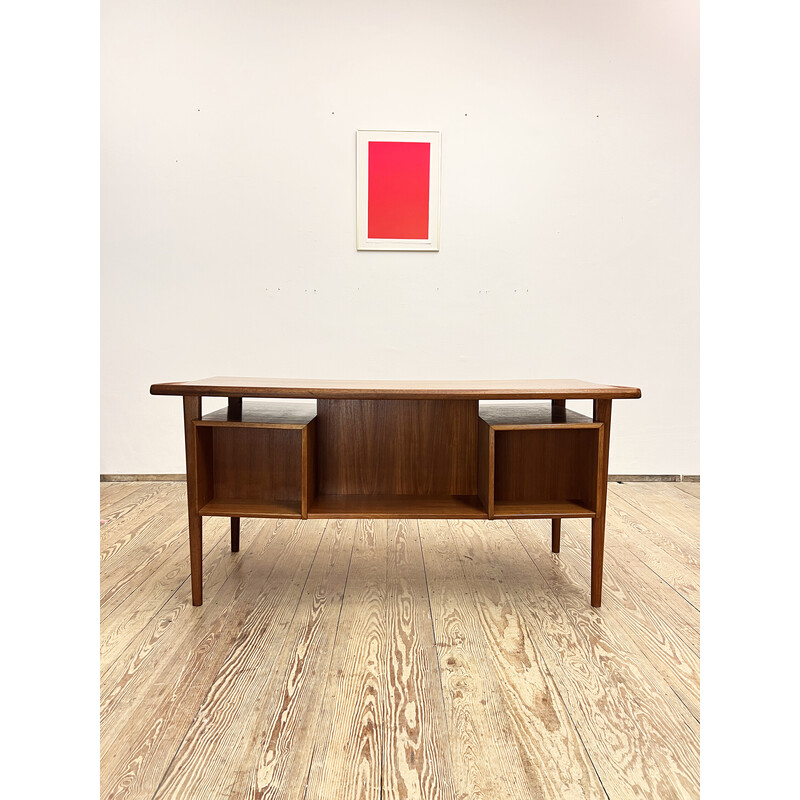 Vintage teak wood desk by Peter Løvig Nielsen for Hedensted Møbelfabrik, Denmark 1972