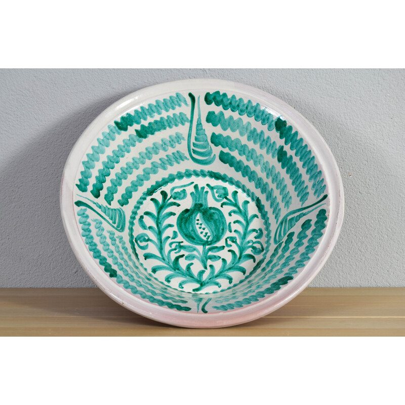 Vintage Glazed Ceramic Lebrillo Bowl for Fajalauza, Spain