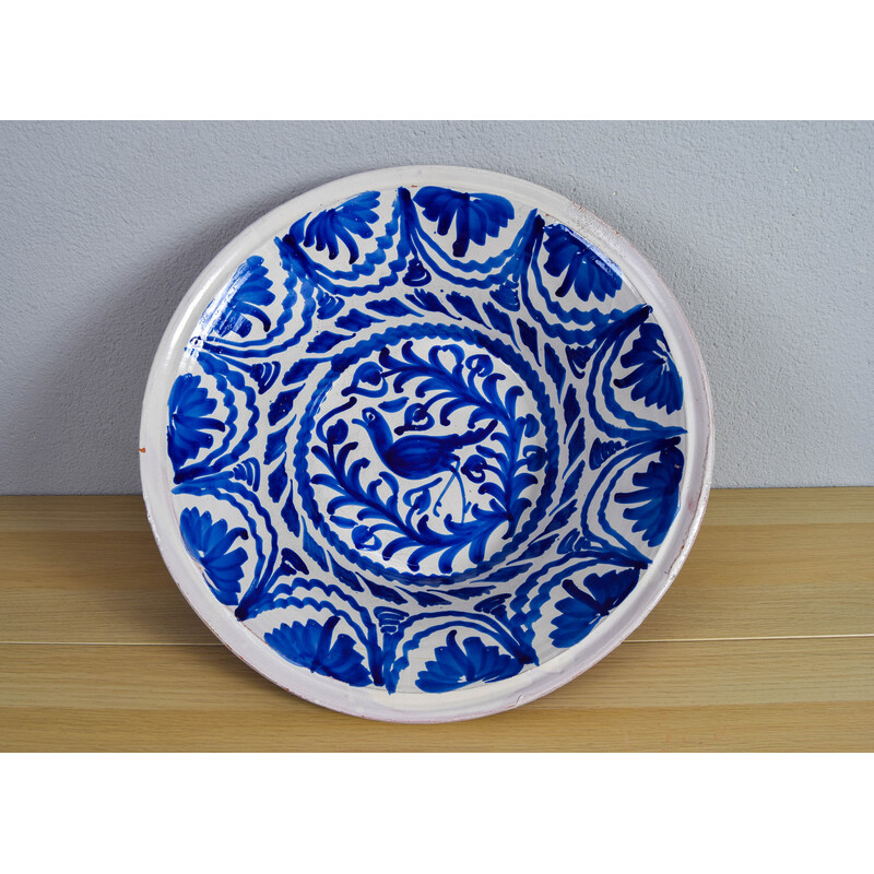 Vintage Glazed Ceramic Lebrillo Bowl for Fajalauza, Spain