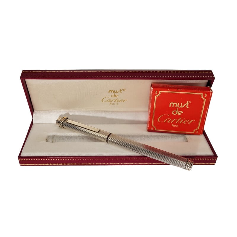 Vintage sterling silver fountain pen for Cartier, France 1990