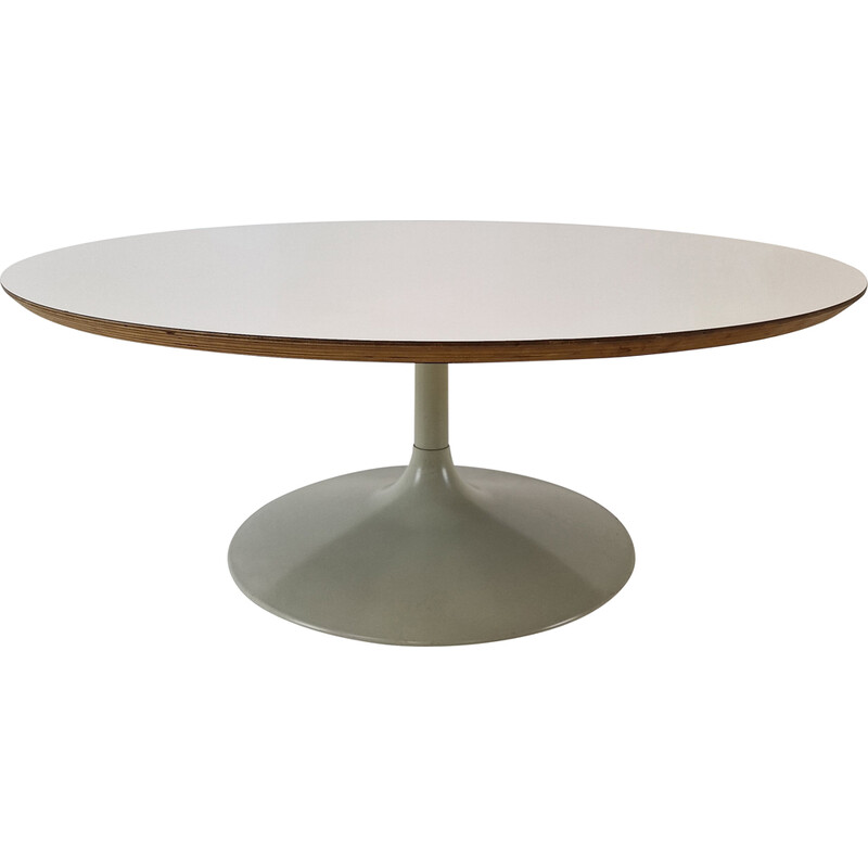 Vintage "Circle" coffee table in white veneered wood by Pierre Paulin for Artifort, 1970