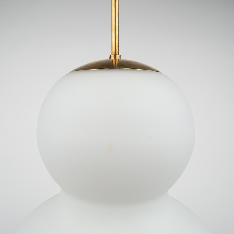 Vintage Peanut pendant lamp by Bent Karlby for Lyfa, Denmark 1956