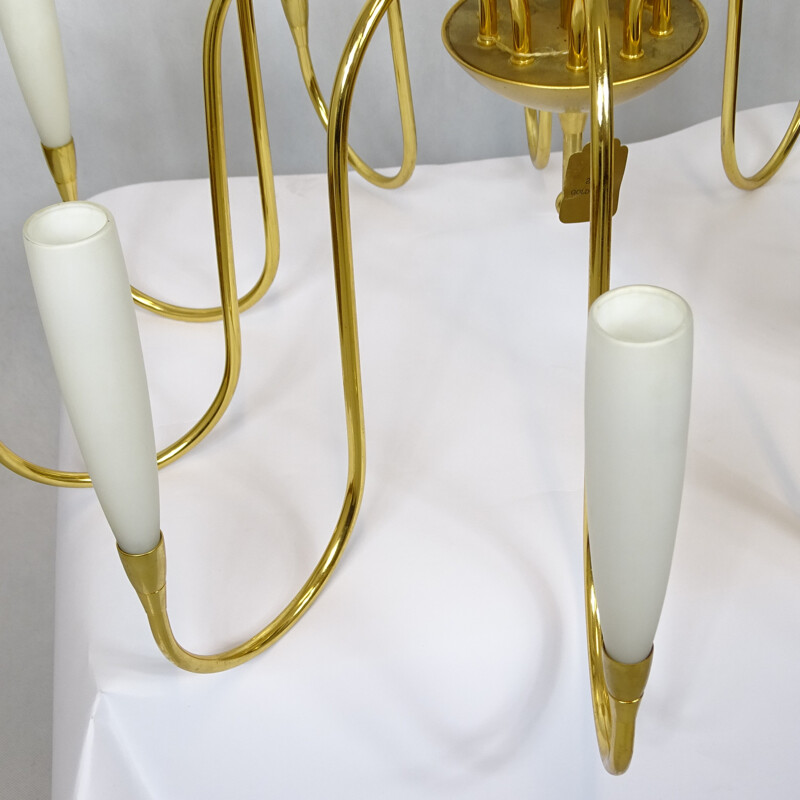 Mid-century german gilded chandelier - 1980s